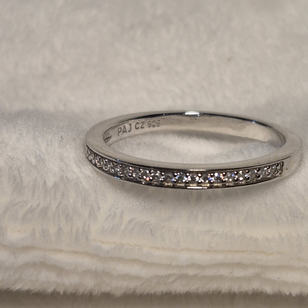 BEAUTIFUL 925 Sterling Silver PAJ CZ s Band Ring Size 7